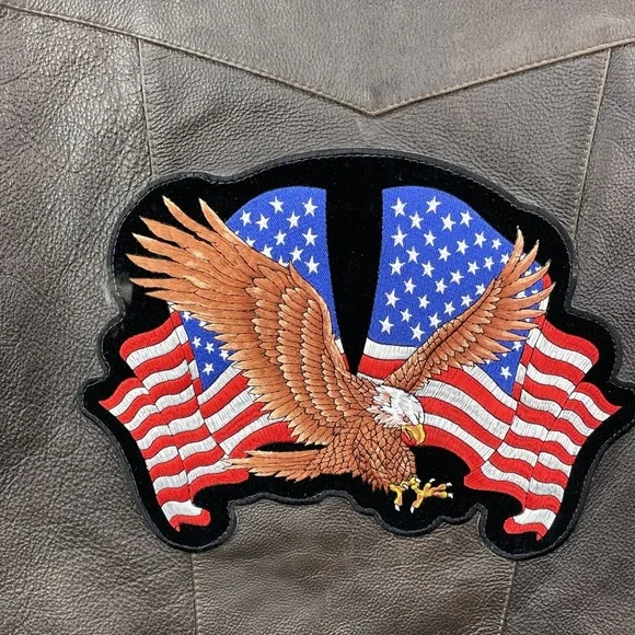 First Classics Leather Vest Men's XL Brown Moto Biker USA Y2K Grunge Western 90s - Picture 6 of 9